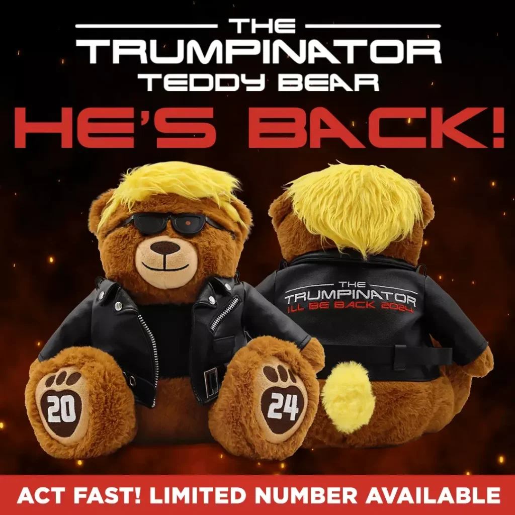 trump doll, trump bear, bear president, trump toy, patriotic dolls, trumpinator teddy bear, Trumpinator Bobblehead
